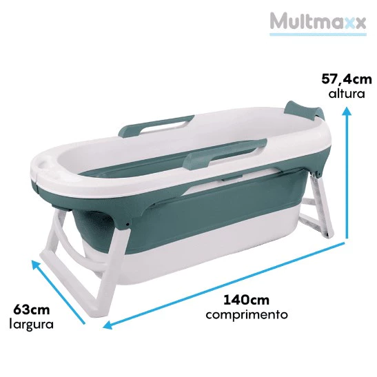 Banheira Dobrável Adulto Grande 180L Com Tampa Cover Multmaxx na Shopee