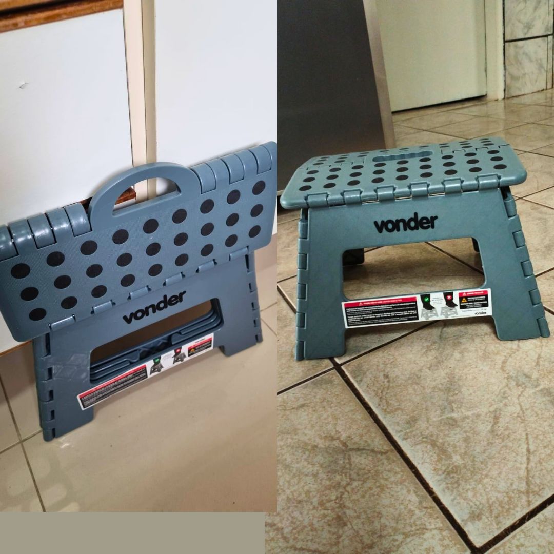Banqueta Plástica Dobrável, Cinza, Altura 220 Mm, Vonder. na Amazon