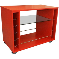 Bar Salix Vermelho Com Prateleiras E Rodízios - Orb na Americanas