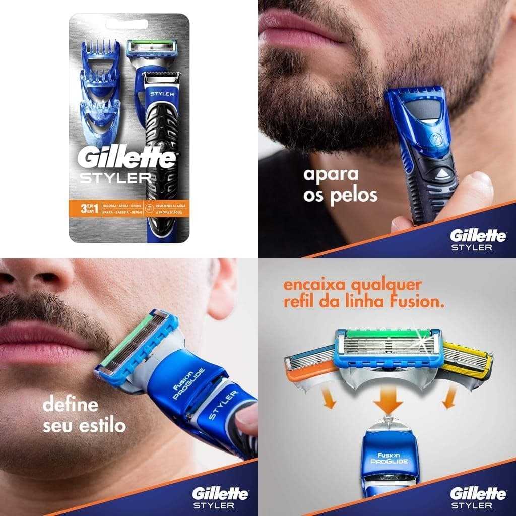 Barbeador a Pilha Gillette Styler 3 em 1 – 1 unidade na Magazine Luiza