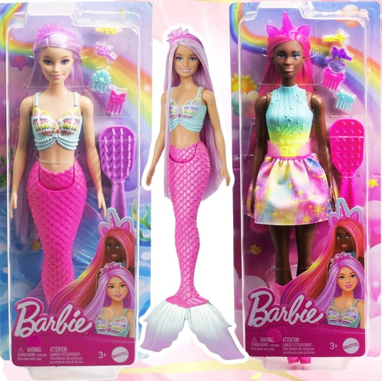 Barbie, Boneca Sortida Unicórnio ou Sereia, Cabelo Longo dos Sonho com Acessórios, Para meninas acima de 3 anos (Não é Possível Escolher a Boneca) na Amazon