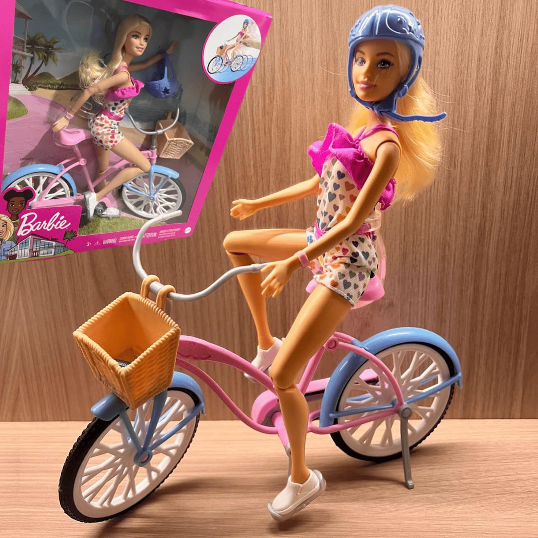 Barbie, Conjunto de Brinquedo, Bicicleta com Boneca e Acessórios, Para Crinças acima de 3 anos na Amazon