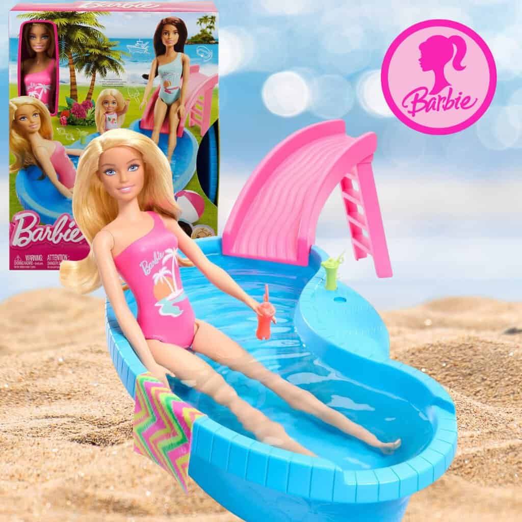 Barbie, Conjunto de Brinquedo com 1 Boneca com Maiô Rosa, 1 Piscina Glam e Acessórios, Para Crianças A Partir de 3 Anos na Amazon