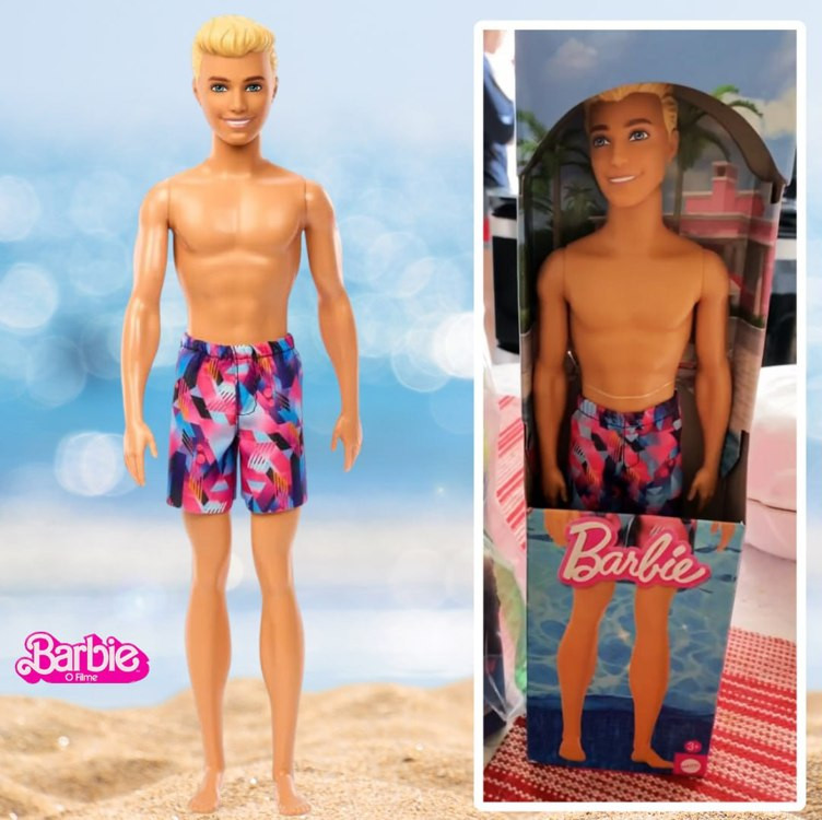 Barbie Fashion & Beauty, Boneco Ken de Praia com Calção Rosa e Azul, Para crianças a partir de 3 anos na Amazon