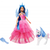 Barbie Um Toque De Mágica, Boneca Safira Edição Especial Do 65º Aniversário Da Barbie Com Cabelo Azul, Acessórios E 1 Alicórnio (Unicórnio Alado) na Amazon