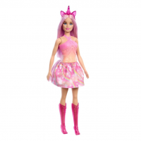 Barbie Um Toque De Mágica, Boneca Saia De Unicórnio De Sonho Rosa, Cabelo Rosa, Acessórios Brilhantes na Amazon
