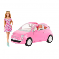 Barbie, Veículo Para Boneca Fiat Rosa Com 1 Boneca E Acessórios, Para Crianças A Partir De 3 Anos na Amazon