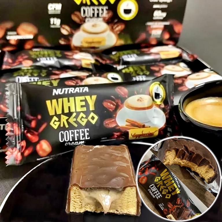 Barra Whey Grego Bar Coffee Cream – 12 Unidades 40G Cappuccino – Nutrata na Amazon