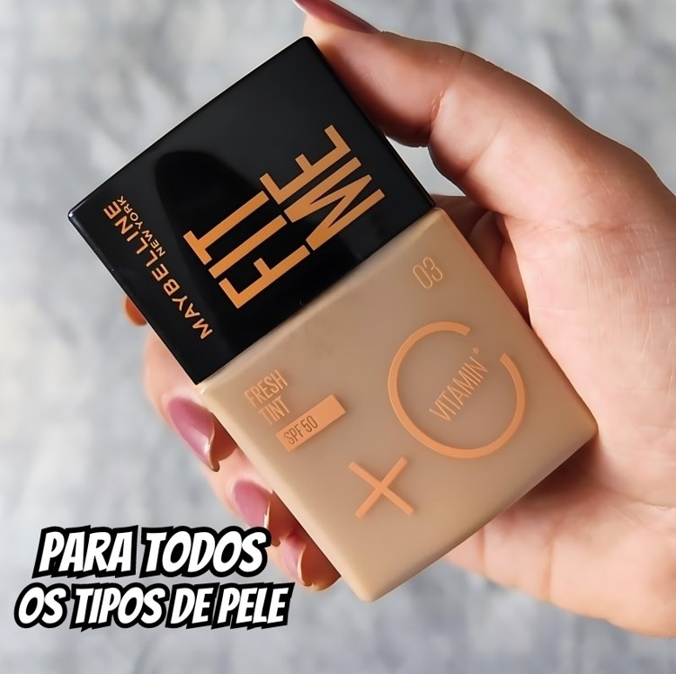 Base Líquida Maybelline NY Fit Me Fresh Tint com Vitamina C e FPS50 – 30ml na Amazon