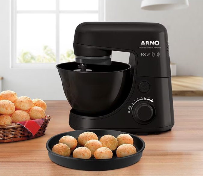 Batedeira Planetária Arno Nova Deluxe SX8838 com 8 Velocidades e 600W – Preta na Casas Bahia