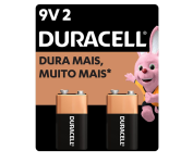Bateria 9V Duracell – 2 Unidades na Amazon