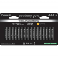 Baterias Recarregáveis Pré-carregadas De Alta Capacidade Ni-MH Eneloop Pro AAA Panasonic BK-4HCCA16FA, Pacote Com 16 Baterias na Amazon