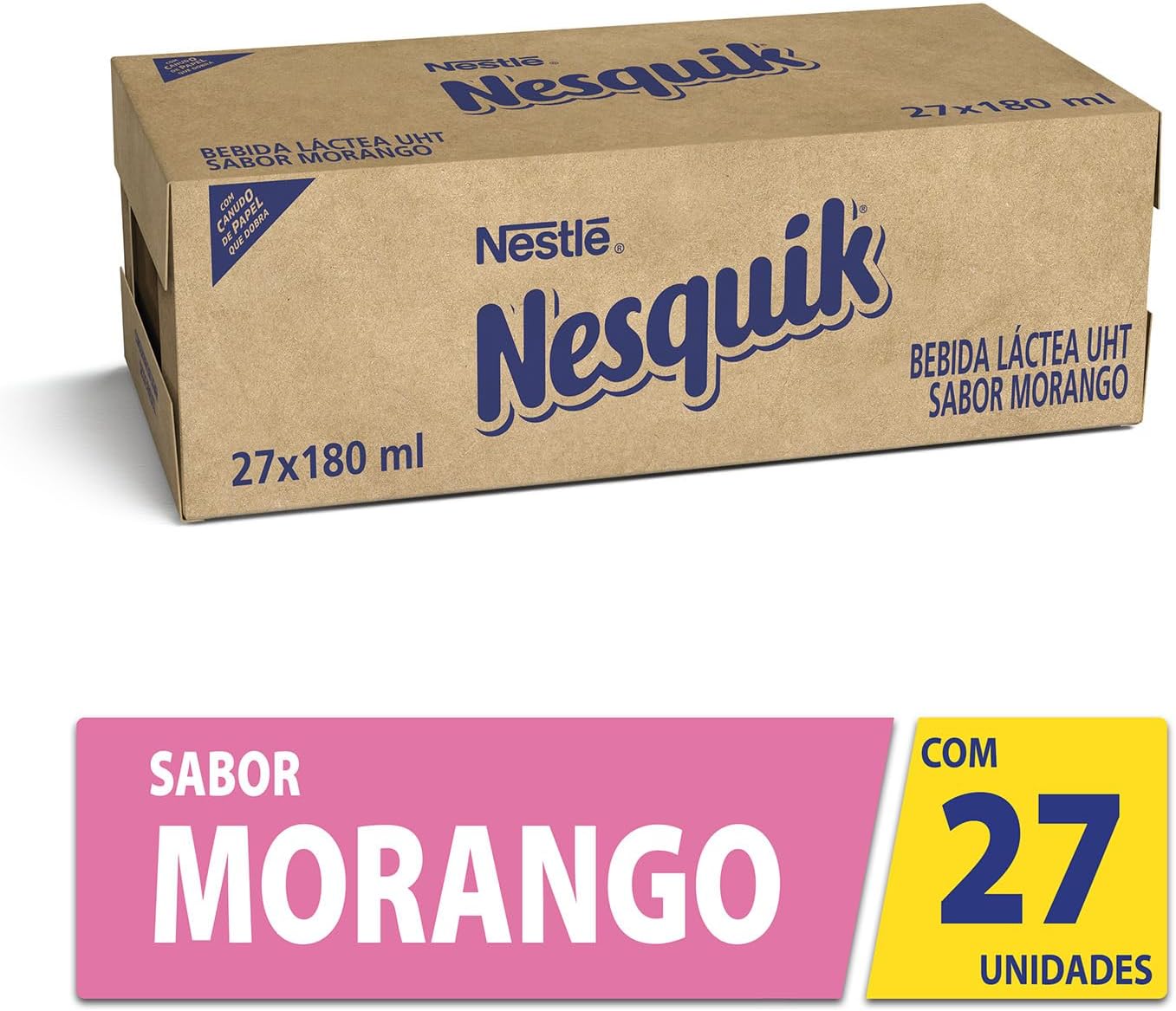 Bebida Lactea NESQUIK Morango 180ml – 27 unidades na Amazon
