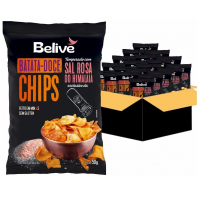 Belive Display Chips De Batata Doce Com Sal Rosa Do Himalaia50G - Caixa Com 20 Unidades na Amazon