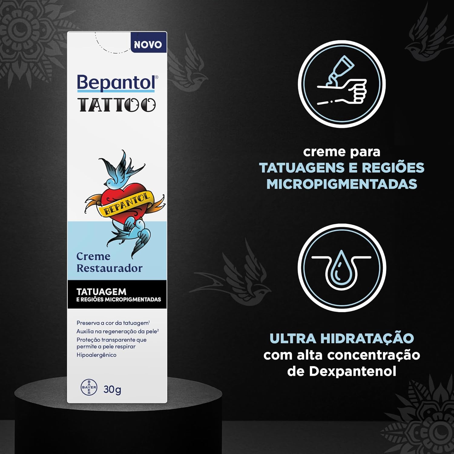 Bepantol Derma Tattoo, Hidratante Corporal e Pomada Restauradora, 30g na Amazon
