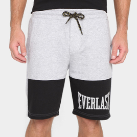 Bermuda Moletom Everlast Colorblock Masculina - Cinza+Preto na Netshoes