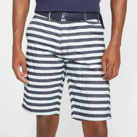 Bermuda Sarja Terminal Listrada Com Cinto Masculina - Azul na Netshoes