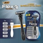 BIC Aparelho De Barbear Flex3 Hybrid 3 Lâminas Extra Suave + 5 Cargas na Amazon