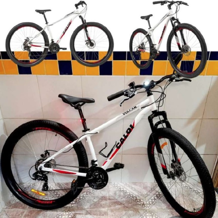 Bicicleta Aro 29 Caloi Vulcan com 21 Marchas, Quadro 15″ e Suspensão Dianteira – Branca na Casas Bahia