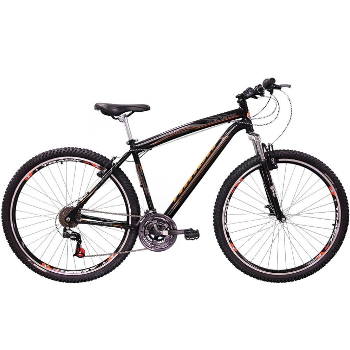 Bicicleta Aro 29 Track Black 29P com 21 Marchas e Suspensão Dianteira – Preta na Casas Bahia