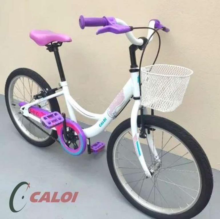 Bicicleta Infantil Aro 20 Caloi Ceci Branca – com Cestinha Freio V-Brake na Magazine Luiza