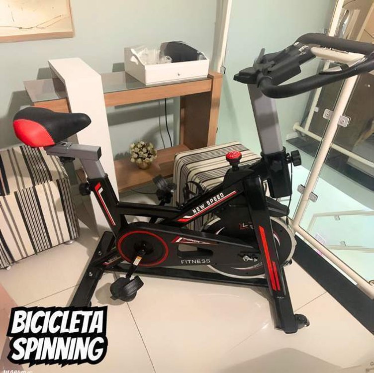 Bicicleta Spinning Mecânica New Speed Q50 Vermelha/Preta na Amazon