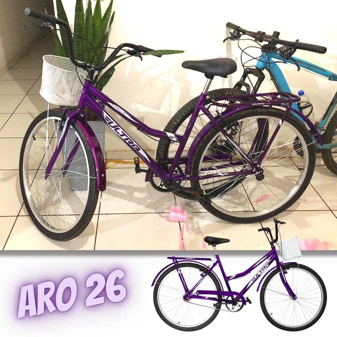 Bicicleta Ultra Bikes Summer Vintage Retrô Aro 26 Reforçada Freio V-Brake Lilás na Amazon