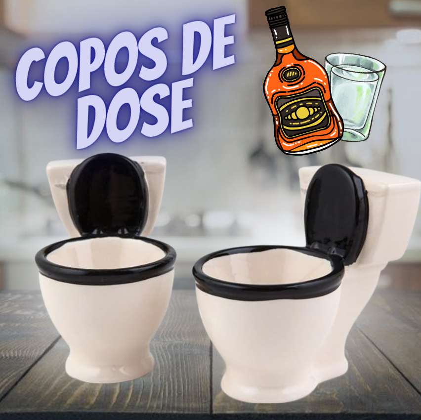 BigMouth Inc Doses de vaso sanitário, conjunto de 2, copos de shot de cerâmica, comporta 56 g cada, presente divertido de vaso sanitário na Amazon