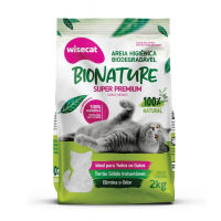 Bionature Areia Higiênica Para Gatos Biodegradável Wisecat 2kg na Amazon