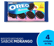 Biscoito Recheado Oreo – Milkshake De Morango – Multipack 144G na Amazon