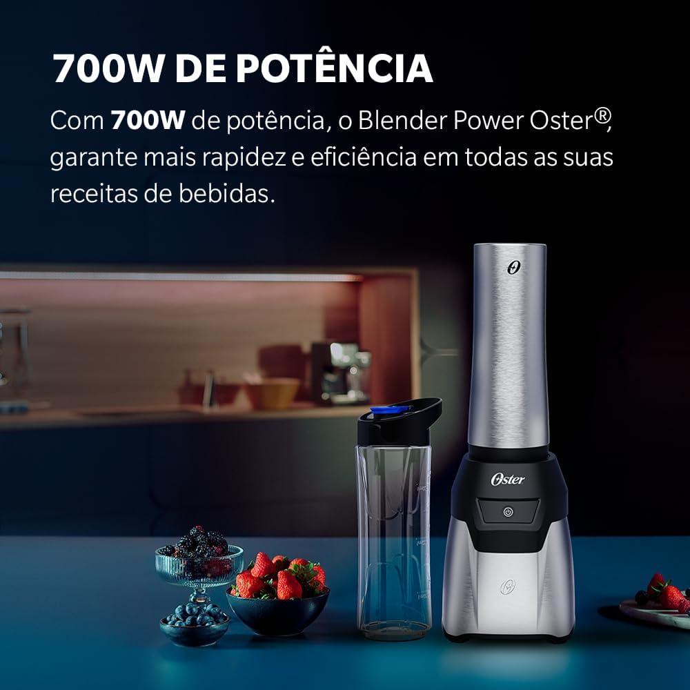 Blender Power Inox Oster com 2 Jarras To Go – 220V na Amazon
