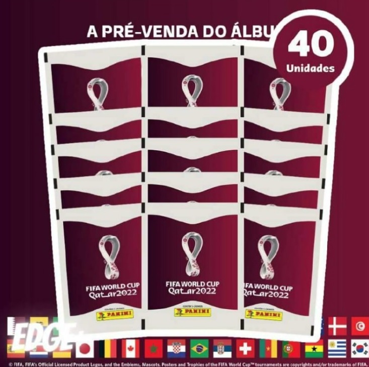 Blister Cartela C/ 40 Envelopes (200 unidades) de Figurinhas da Copa Do Mundo Qatar 2022 na Amazon