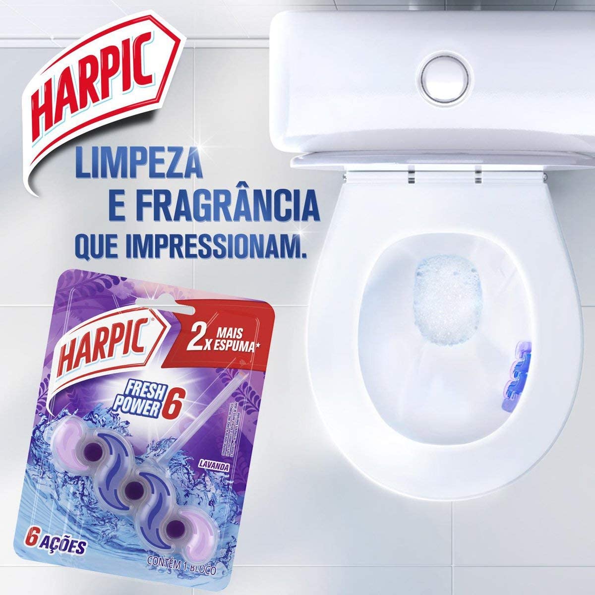 Bloco Sanitário Harpic Fresh Power 6 Lavanda na Amazon