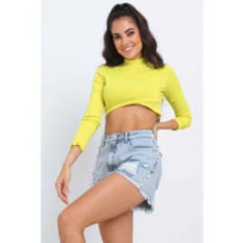 Blusa cropped gola alta myft - Tam P/G na Babadotop
