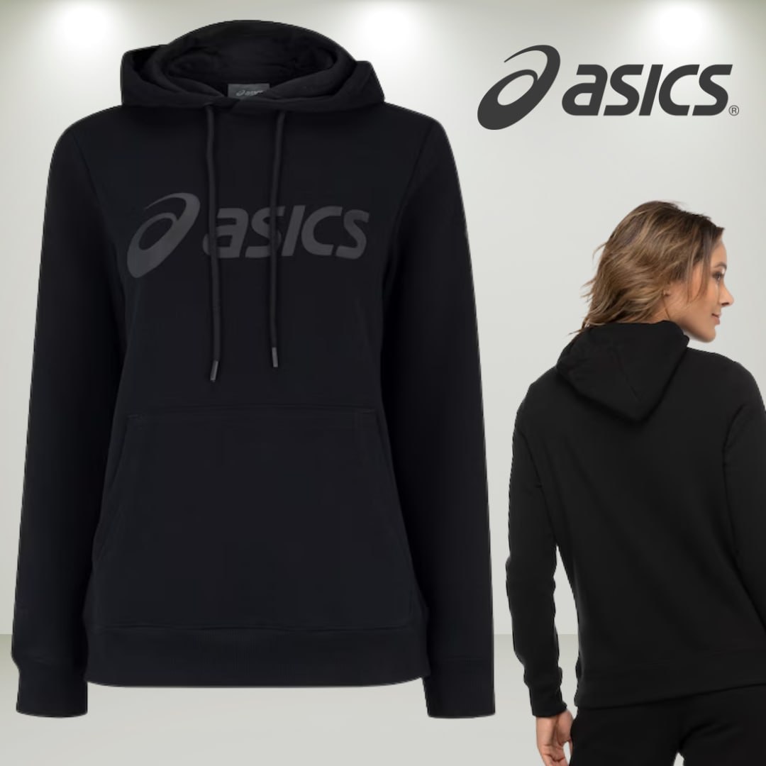 Blusa de Moletom Feminina ASICS com Capuz Canguru e Fleece na Centauro