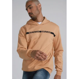 Blusa de Moletom Flanelada Fechada FiveBlu Mental Break Bege na Dafiti