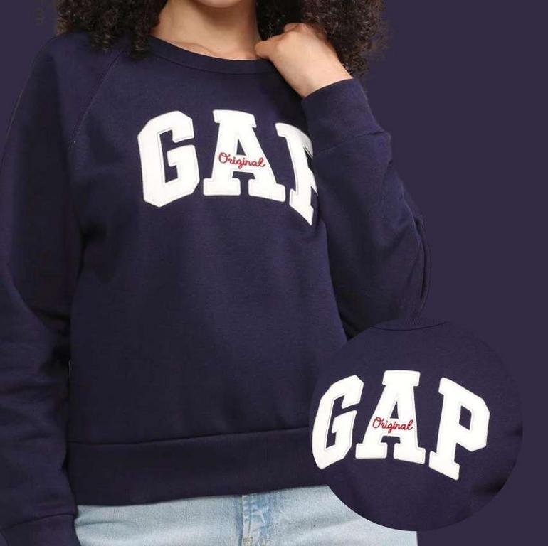 Blusa de Moletom Flanelada Fechada GAP Logo Azul-Marinho na Dafiti