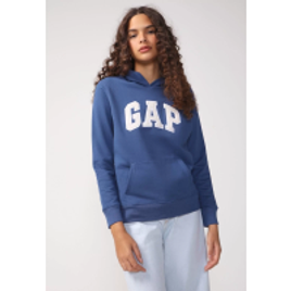 Blusa de Moletom Flanelada Fechada GAP Logo Bordado na Dafiti