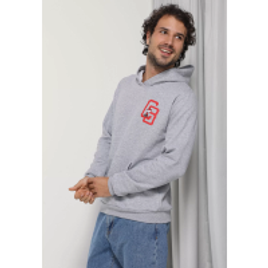 Blusa de Moletom Flanelada Fechada Snoopy Logo Cinza na Dafiti