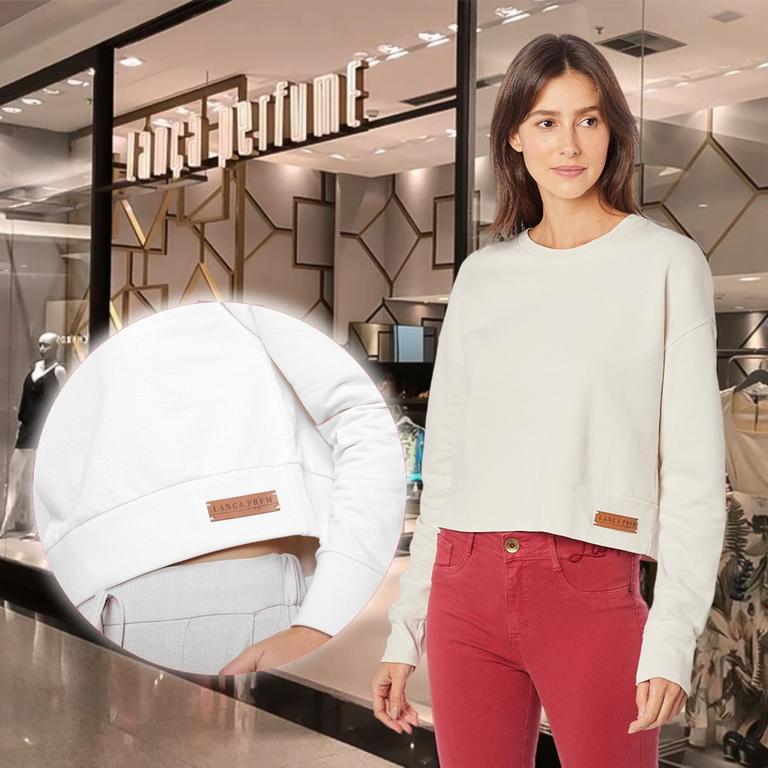 Blusa de moletom reta, Lança Perfume, Feminino na Amazon