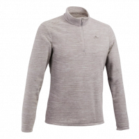 Blusa Fleece Masculina MH100 Cinza Claro na Decathlon