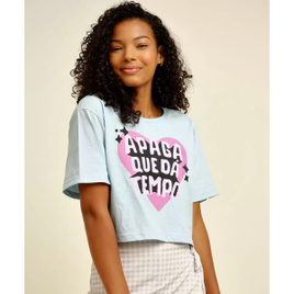 Blusa Juvenil Cropped Estampa Frontal Marisa na Marisa