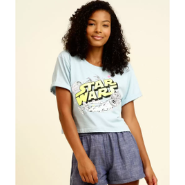 Blusa Juvenil Cropped Star Wars Disney na Marisa