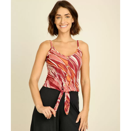 Blusa Regata Feminina Estampada Botões na Marisa