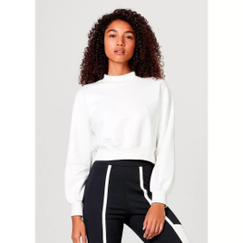Blusão Em Moletom Peluciado Feminino Cropped - 060QN10EN2 - Off White na Zattini