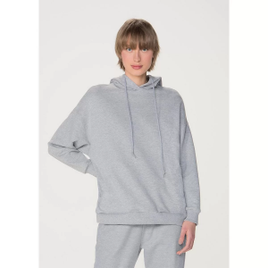 Blusão Hering Oversized Com Capuz Cinza na Zattini
