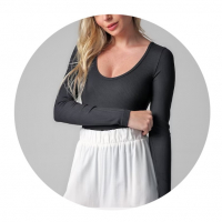 Body Feminino Canelado Preto | Pool Basics Tam P na Riachuelo