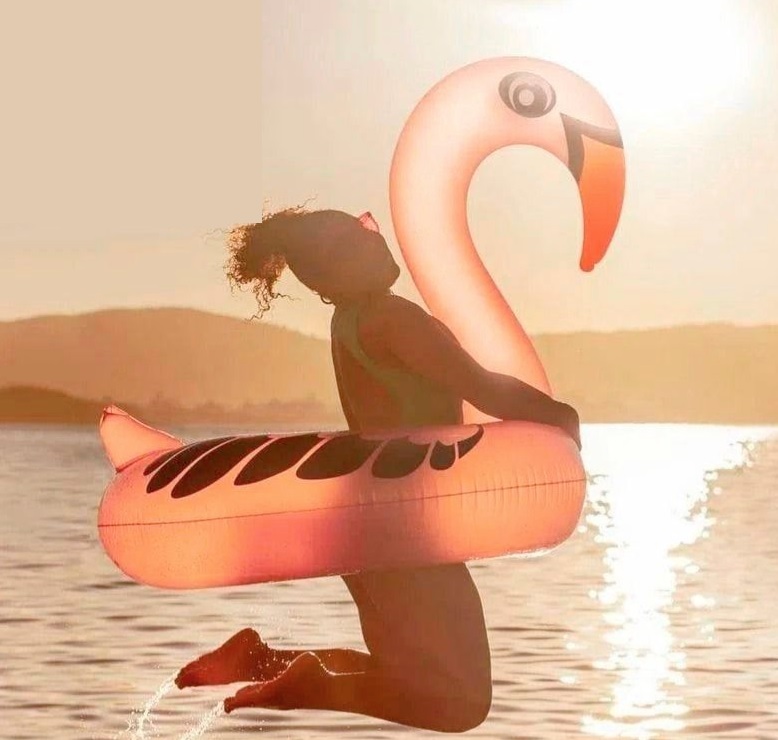 Boia Cisne Perolado Rosa Com Abertura Mor na Amazon