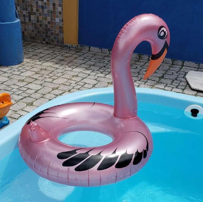 Boia Cisne Perolado Rosa Com Abertura Mor na Amazon