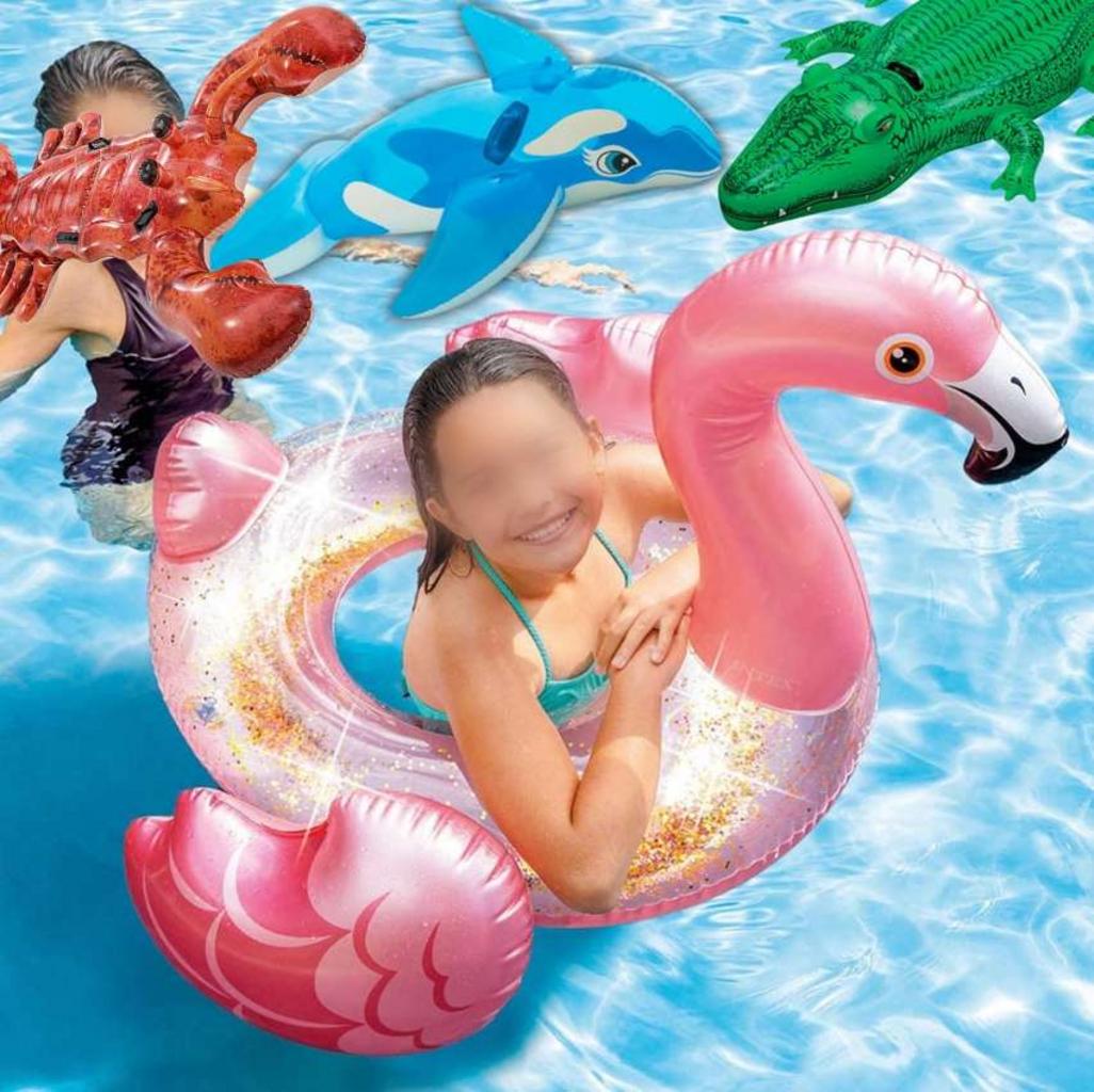 Bóia Flamingo Glitter, Jacaré, Baleia e Lagosta Intex na Amazon